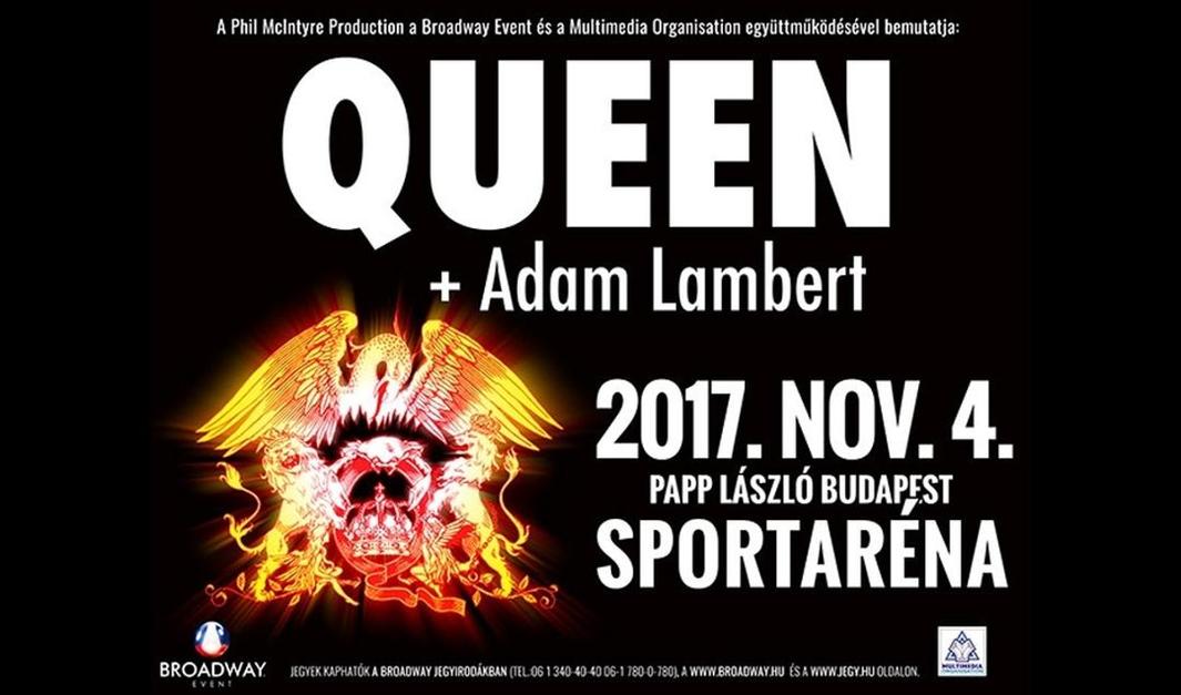 A Queen + Adam Lambert 2017.11.04-i, Budapest Aréna koncertjének hivatalos képe.